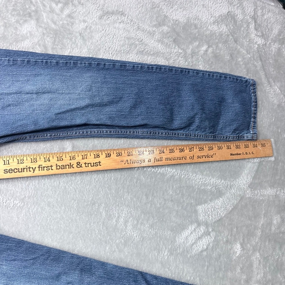 Levi's 502 Taper Jeans Mens 32x34 Blue Medium Wash Stretch Denim Regular Fit - Picture 10 of 11